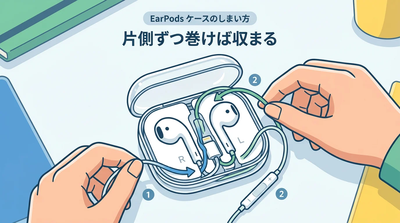 EarPods ケース しまい方 収まりやすい手順