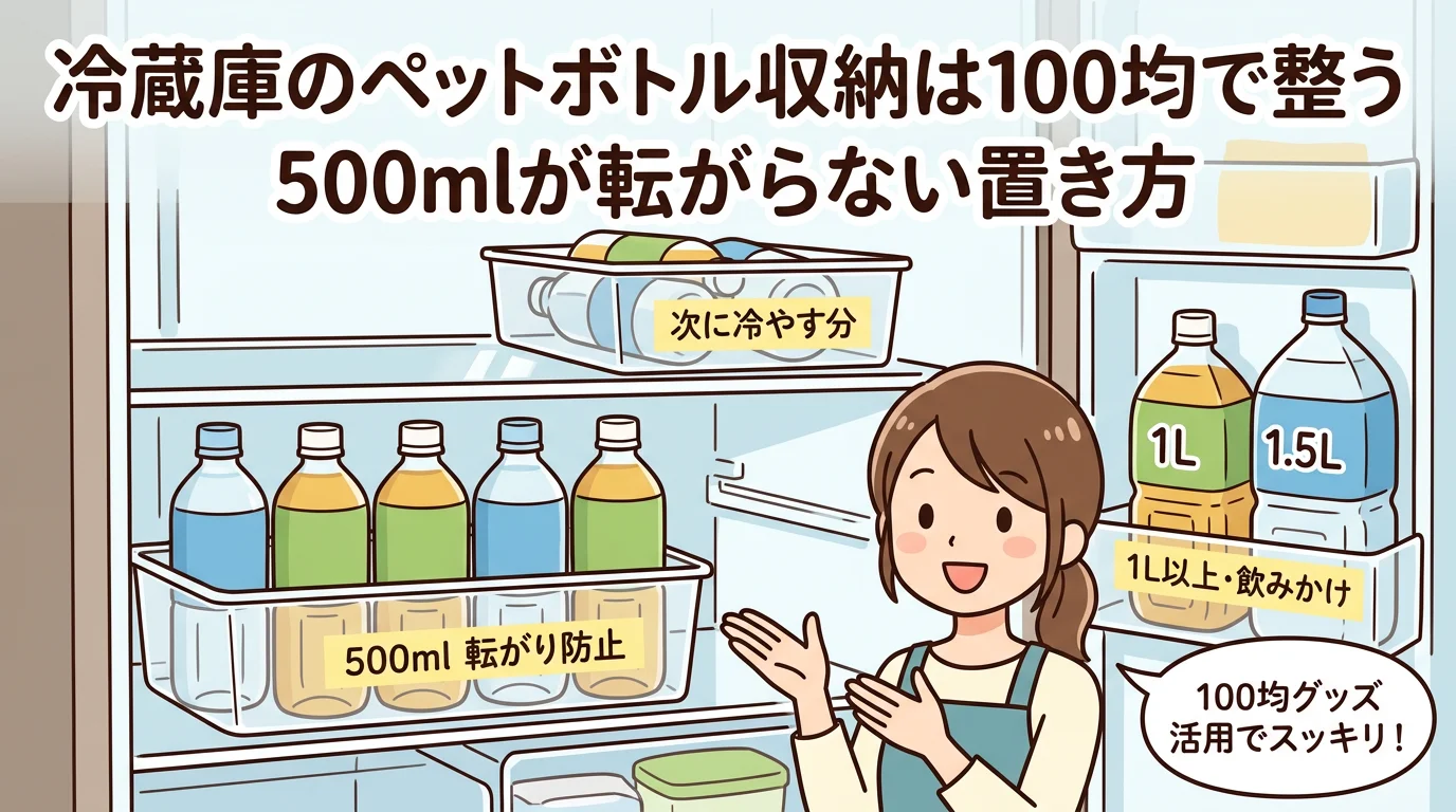 冷蔵庫 ペットボトル 収納 100均で整う