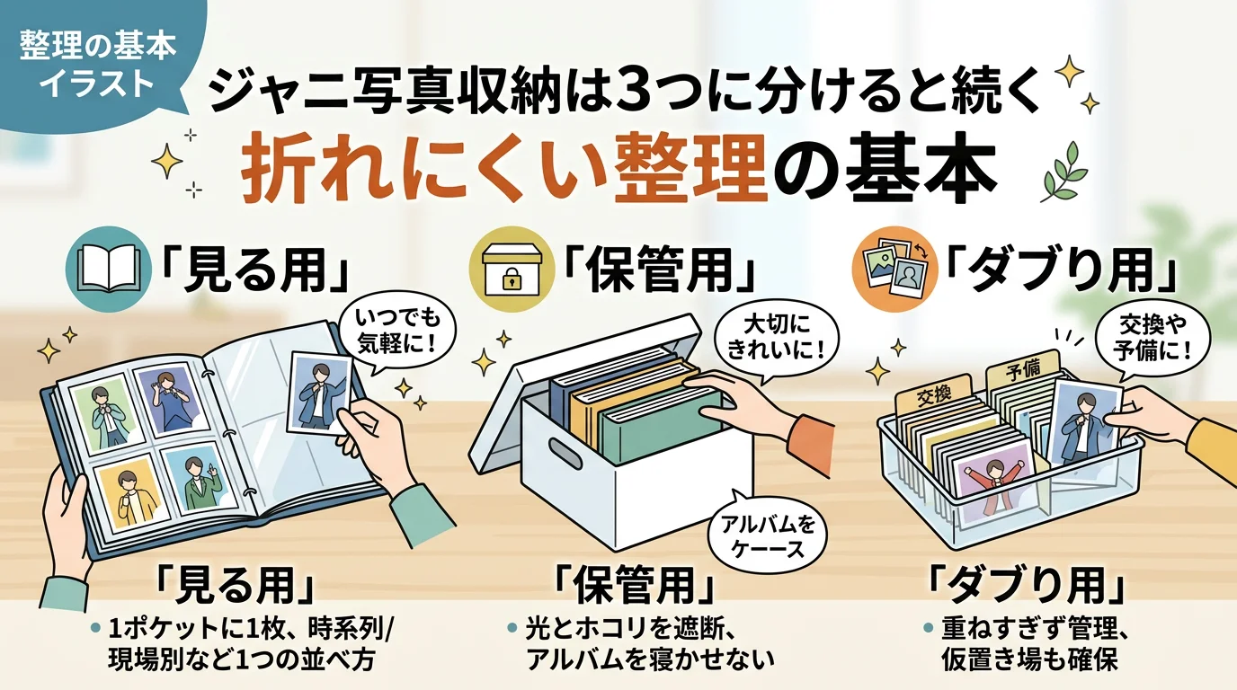 ジャニ写真収納 折れにくい整理の基本