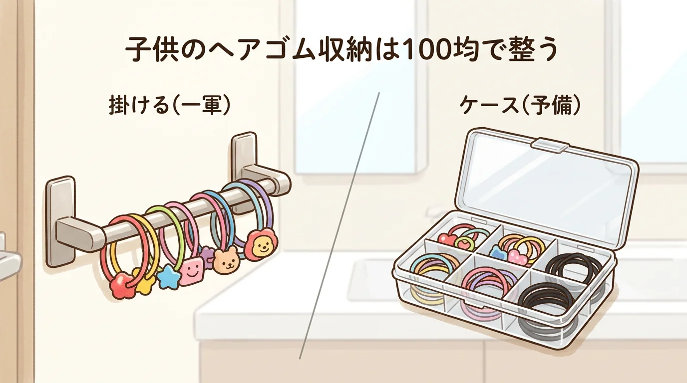 子供 ヘアゴム 収納 100均で失敗しにくい分け方