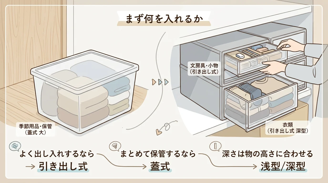 無印PPケース収納方法｜用途別の選び方と場所別アイデア