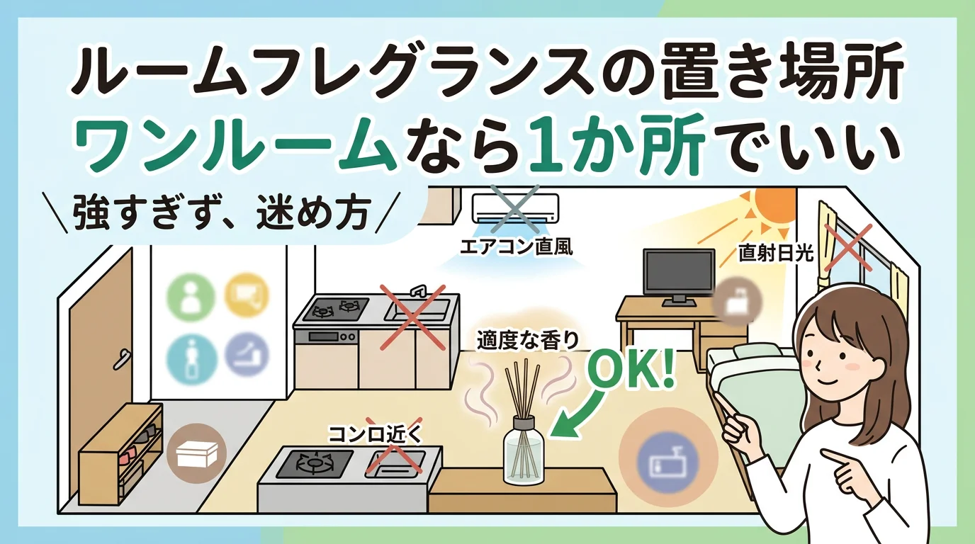ルームフレグランス 置き場所 ワンルームの決め方