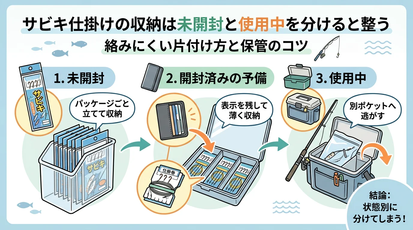 サビキ仕掛けは状態別に分けてしまう