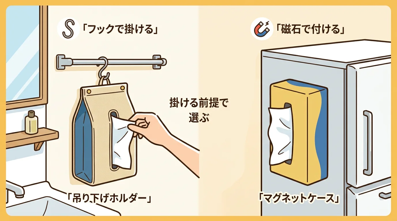 ティッシュケース 浮かせる収納 100均で失敗しにくい選び方