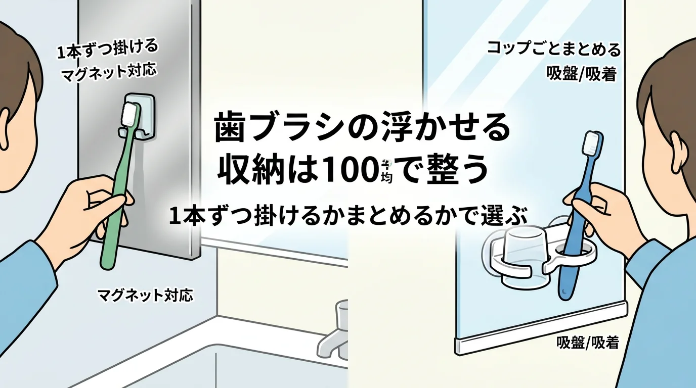 浮かせる収納 歯ブラシ 100均で失敗しにくい分け方